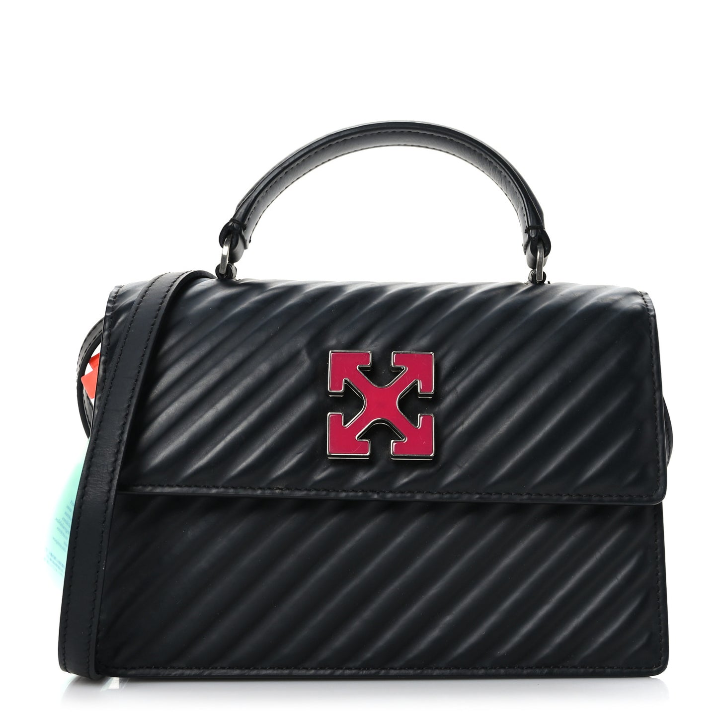 Calfskin Diagonal Quilted Jitney 1.4 Shoulder Bag Black