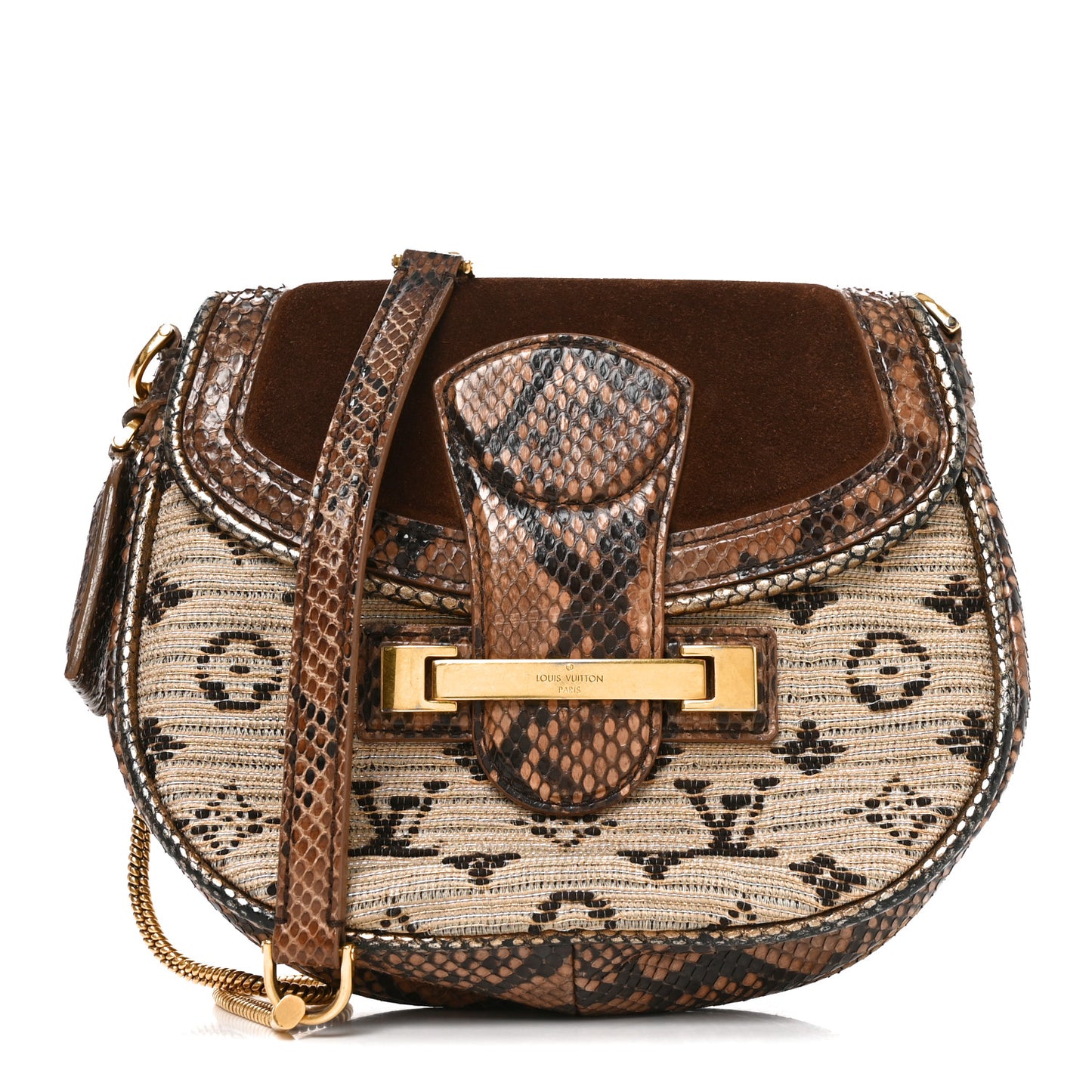 Snakeskin Suede Monogram Empire Ponant Marron