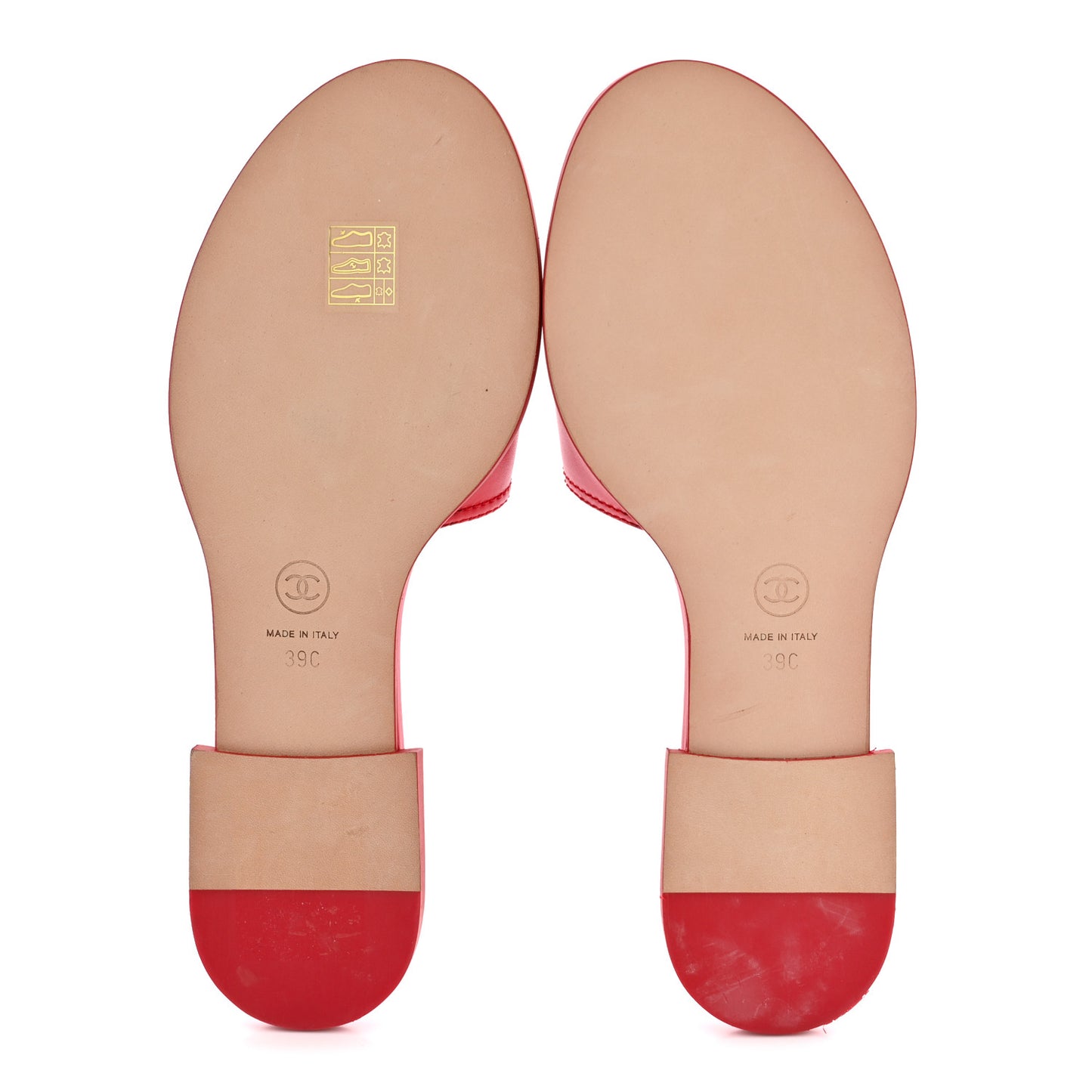 Shiny Calfskin CC Mules 39 Red
