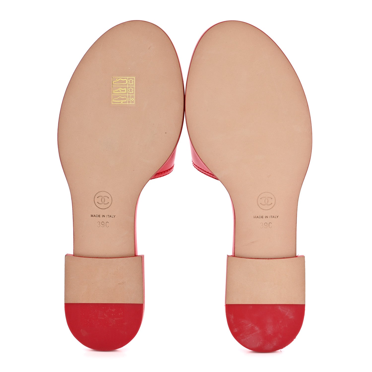 Chanel Shiny Calfskin CC Mules 39 Red 6 of 10