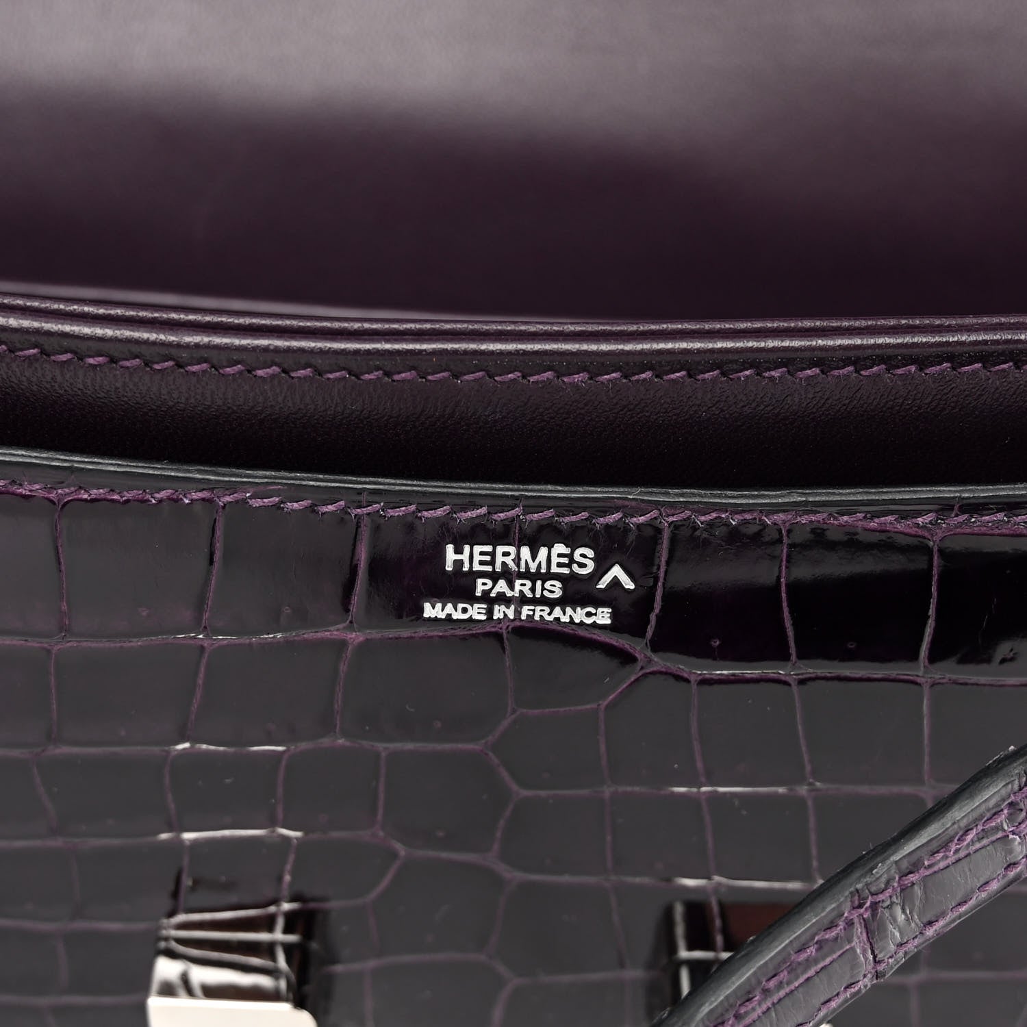 Hermes Shiny Niloticus Crocodile Constance Elan 25 Amethyste 6 of 10