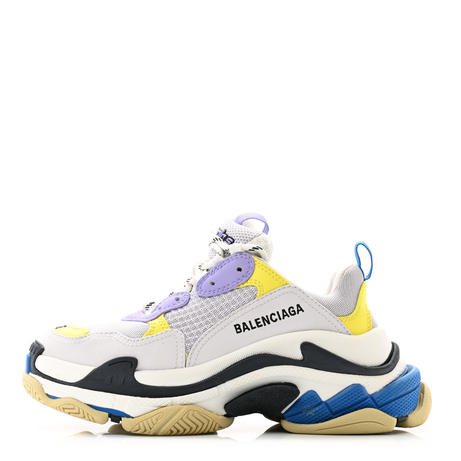 Balenciaga Fabric Mesh Womens Triple S Sneakers 36 White Purple Yellow 1 of 9