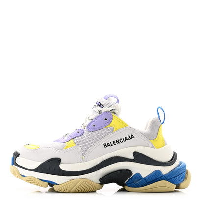 Balenciaga Fabric Mesh Womens Triple S Sneakers 36 White Purple Yellow 1 of 9