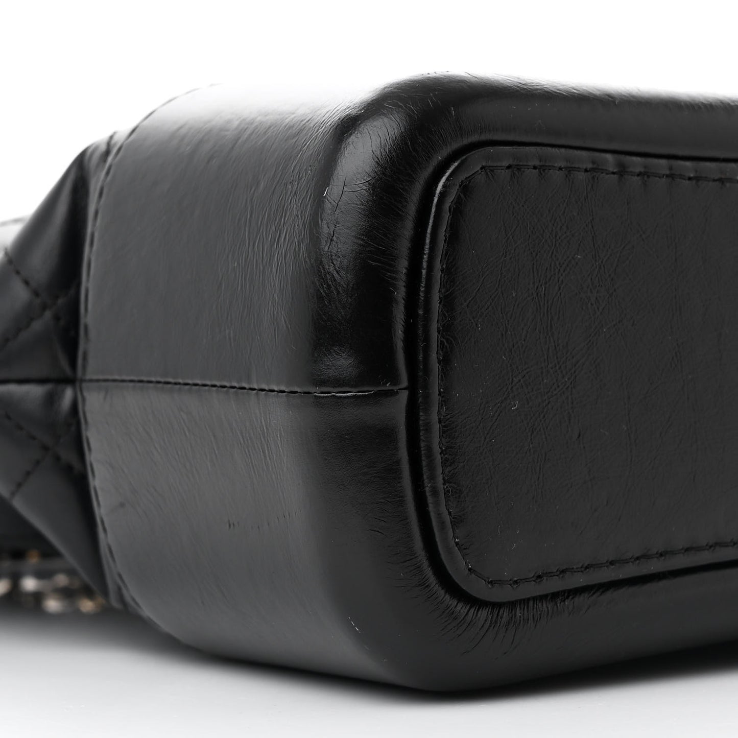 Aged Calfskin Quilted Large Gabrielle Hobo Black