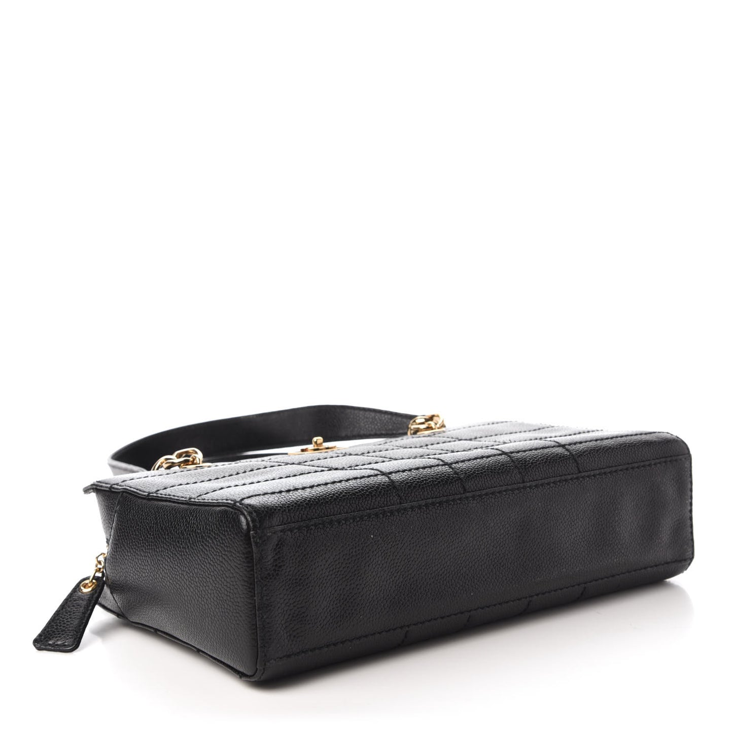 Caviar Chocolate Bar Quilted Shoulder Bag Black