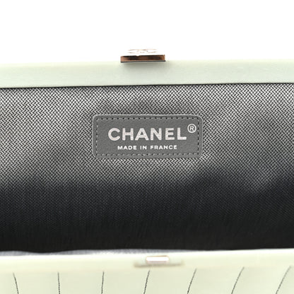 Chanel Lambskin Vertical Quilted Mademoiselle Clutch Light Green 6 of 10