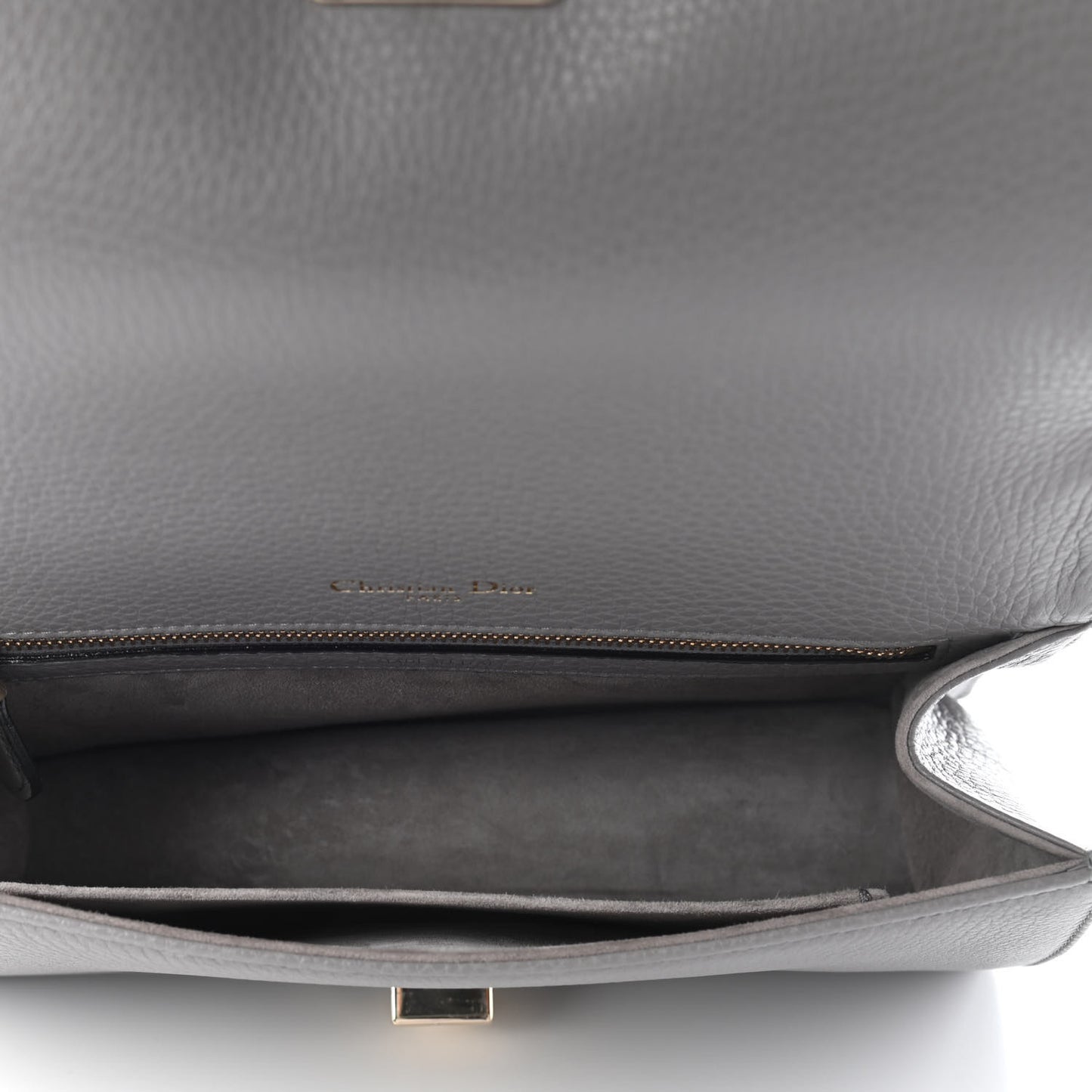 Grained Calfskin Medium Diorama Flap Bag Grey