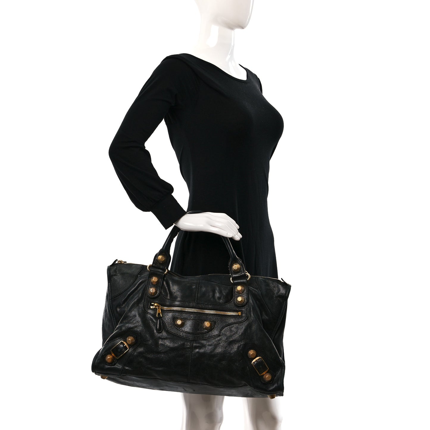 Agneau Giant 21 Gold Hardware Work Black