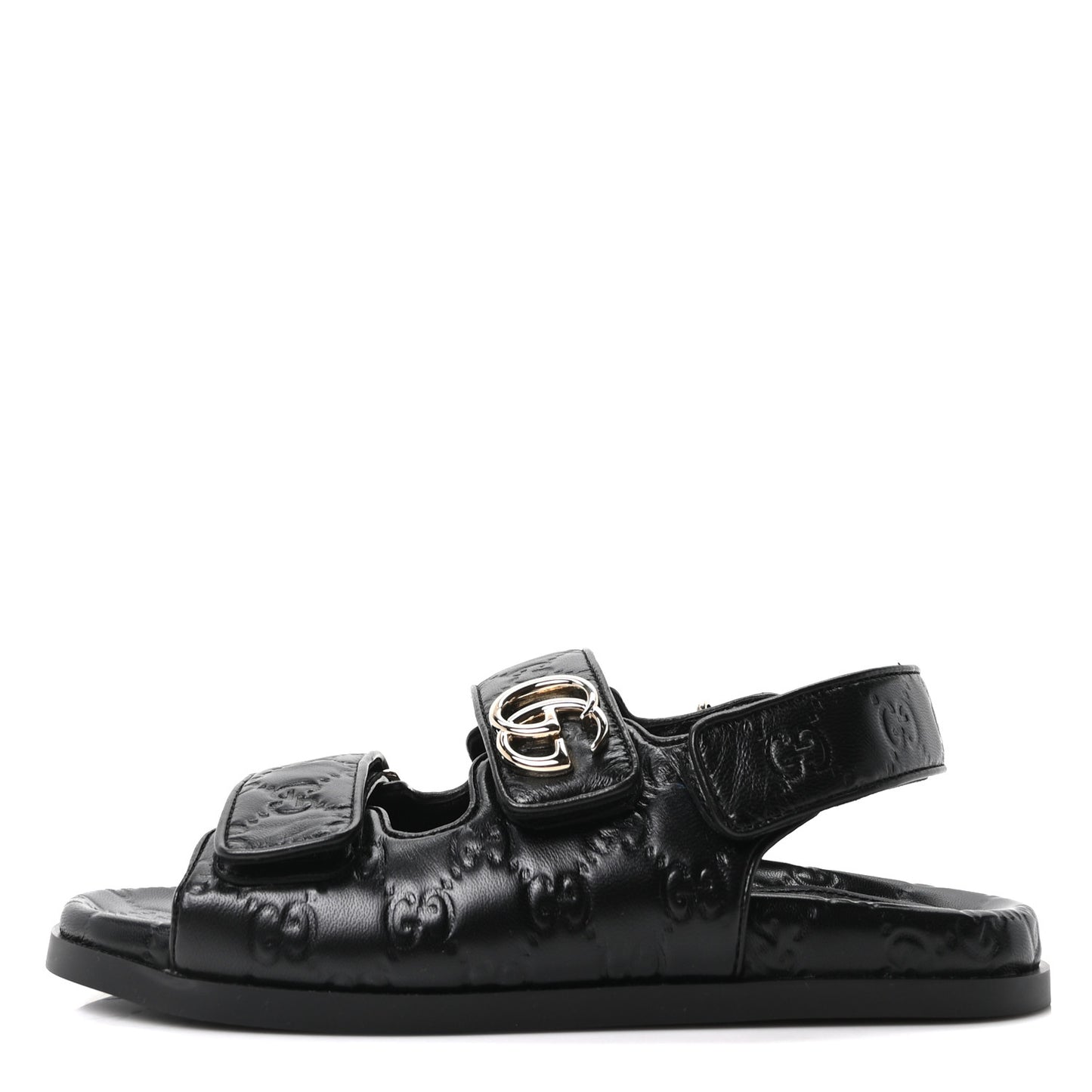 Guccissima GG Embossed Womens Sandals 37 Black