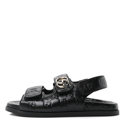 Gucci Guccissima GG Embossed Womens Sandals 37 Black 1 of 10