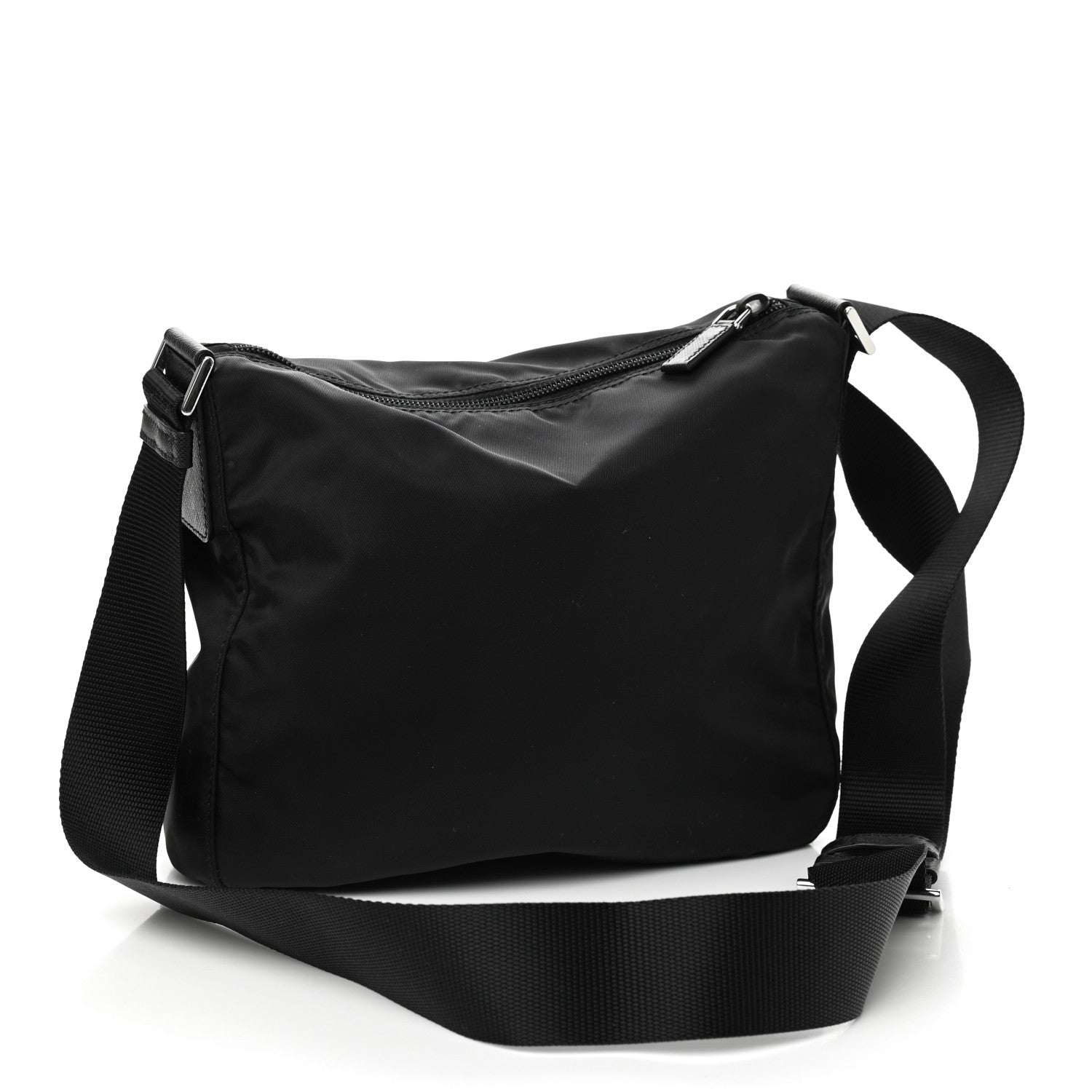 Prada Nylon Vela Flat Messenger Bag Black 2 of 8
