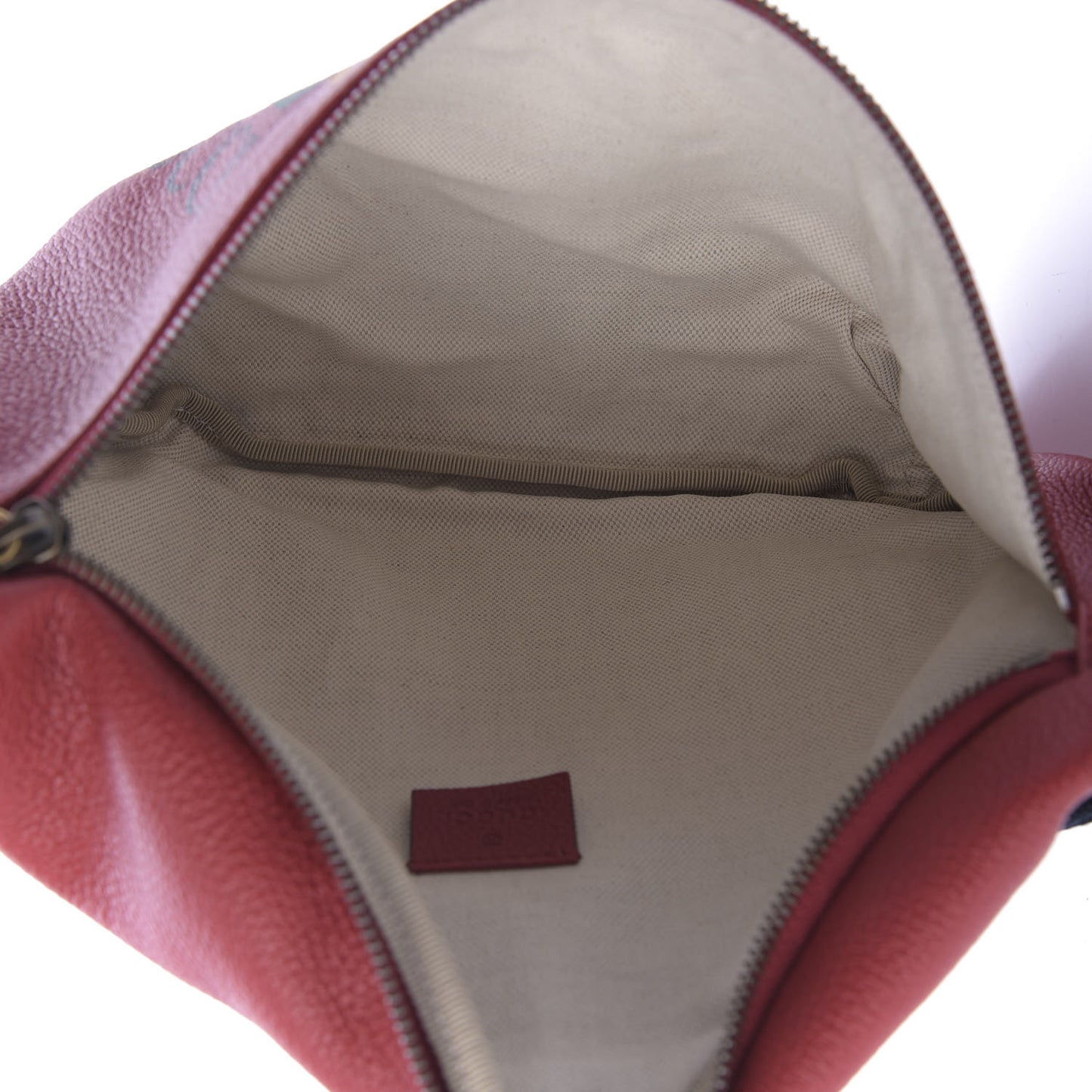 Grained Calfskin Logo Belt Bag Hibiscus Red