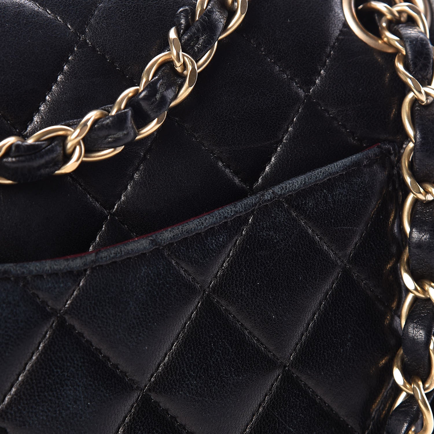 Chanel Lambskin Quilted Medium Double Flap Black 9 of 20