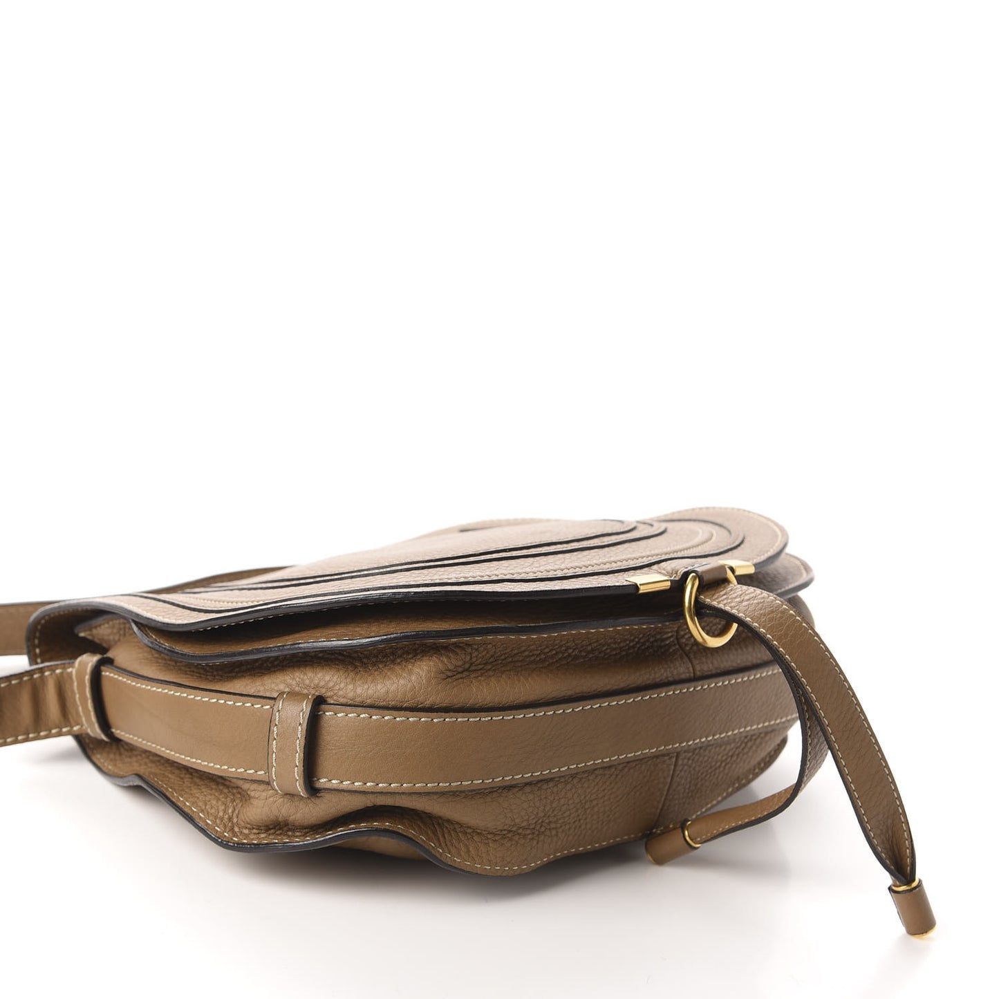 Calfskin Medium Marcie Round Crossbody Bag Nut