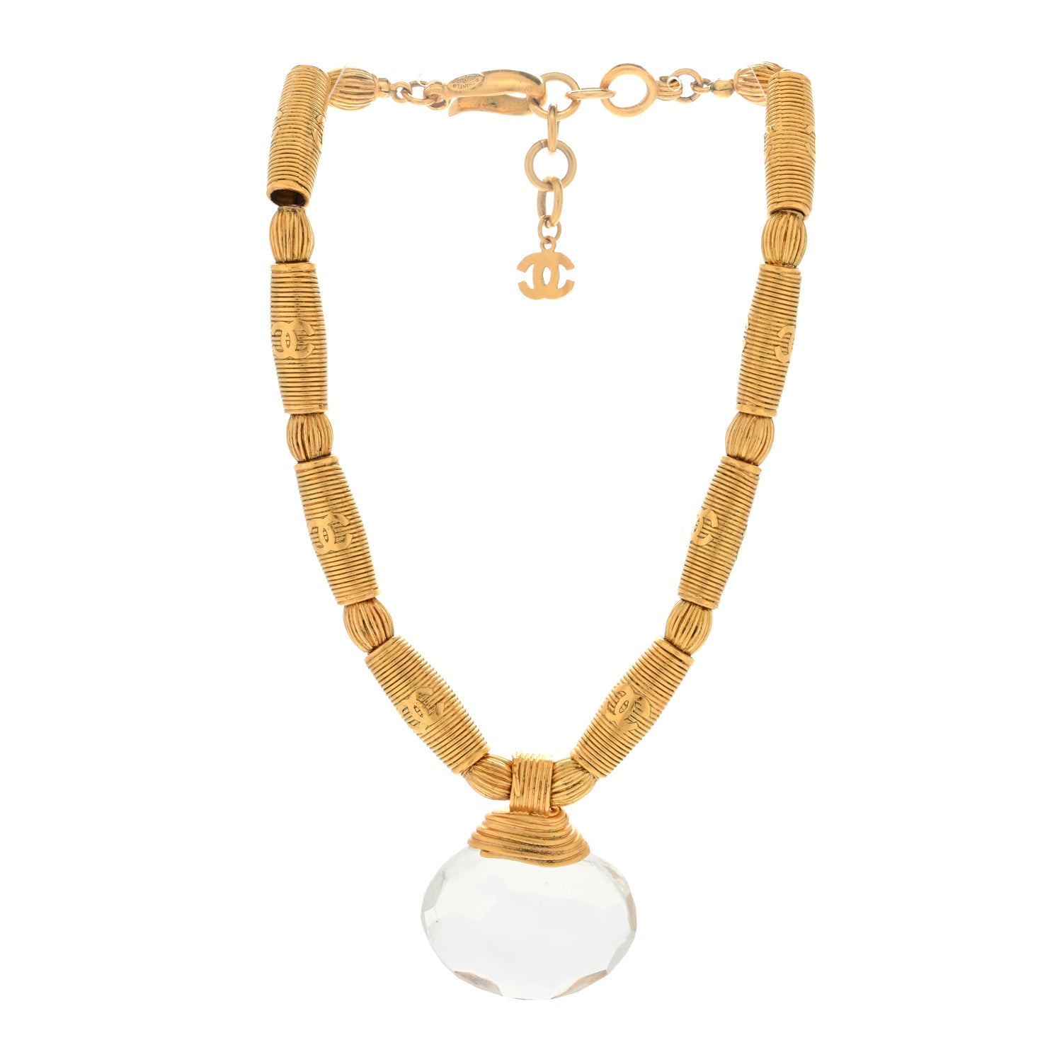 Chanel Crystal Necklace Gold 2 of 3