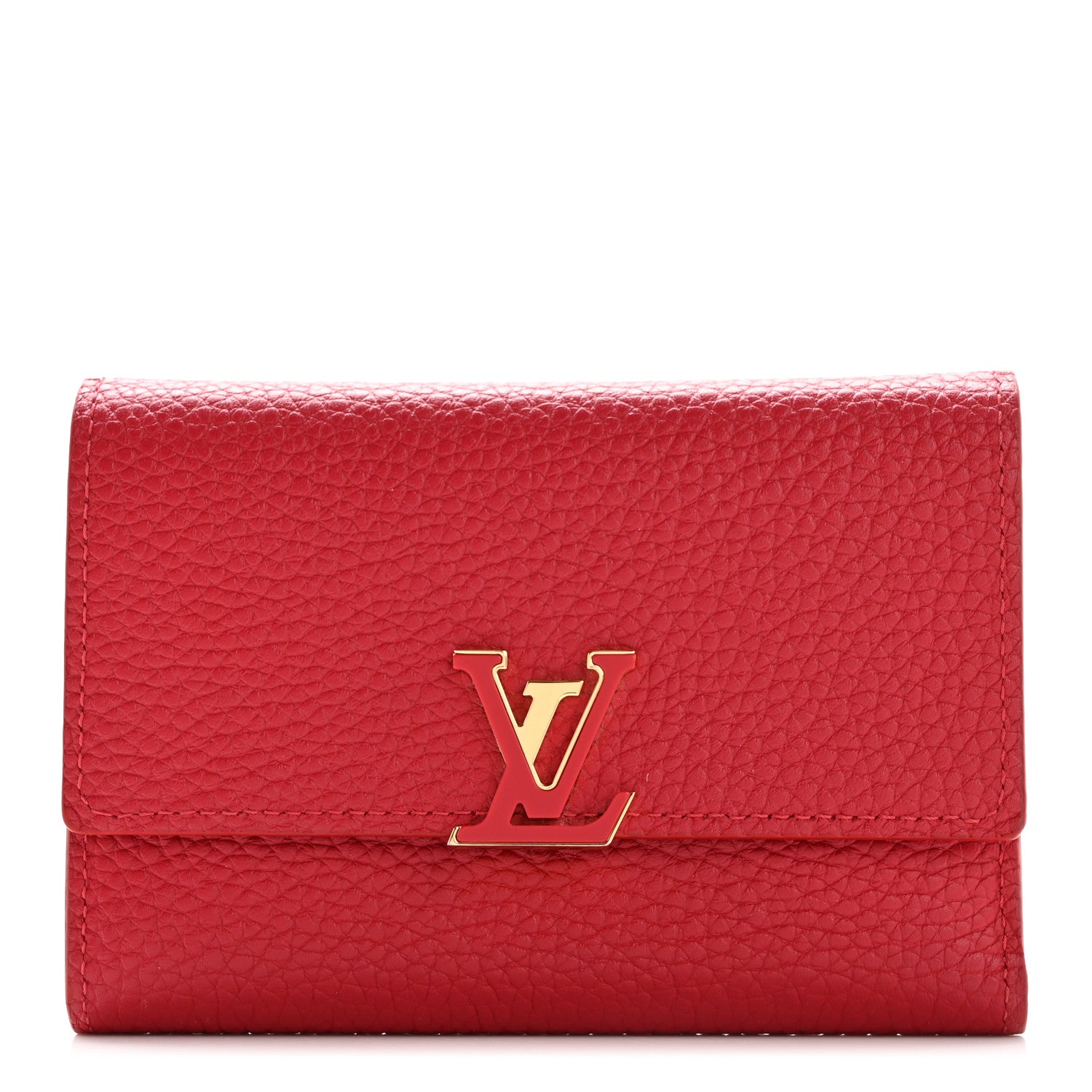 Louis Vuitton Taurillon Capucines Compact Wallet Rubis 1 of 10
