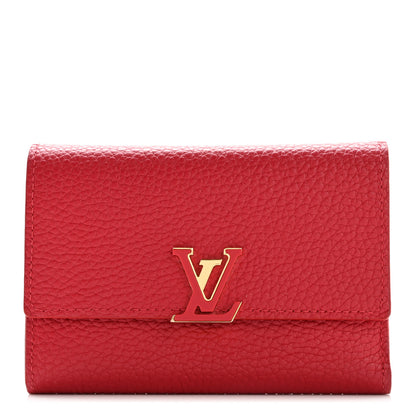 Louis Vuitton Taurillon Capucines Compact Wallet Rubis 1 of 10