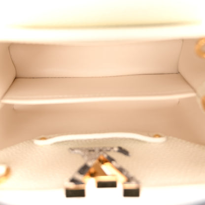Louis Vuitton Taurillon Snakeskin Mini Capucines White 5 of 9
