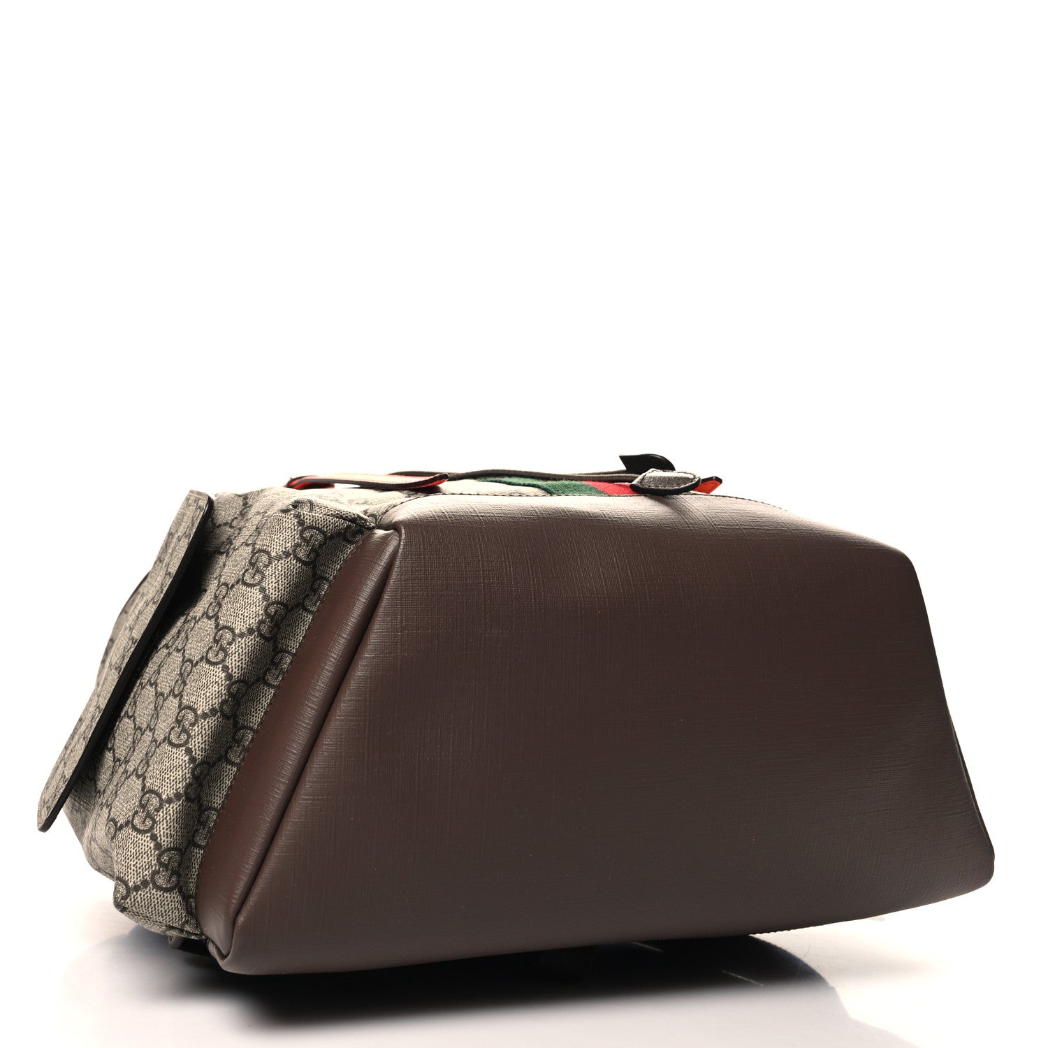 Gucci GG Supreme Monogram Medium Ophidia Double Buckle Backpack Beige Ebony Neon Orange 4 of 10