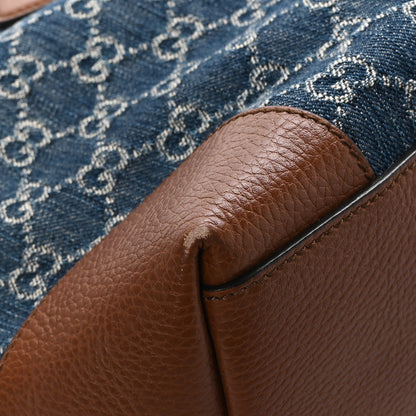 Gucci New Denim GG Monogram Medium Ophidia Shopping Tote Blue Tea Cuir 13 of 13