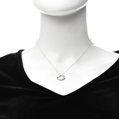 Tiffany Sterling Silver 16mm Elsa Peretti Open Heart Pendant Necklace 2 of 4