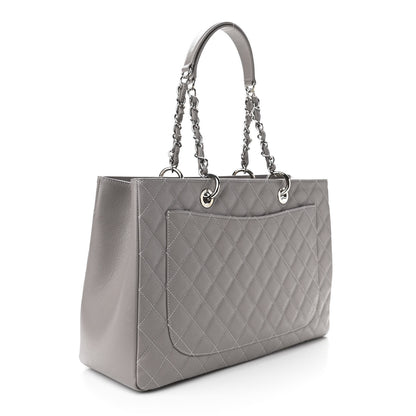 Chanel Caviar Quilted XL Grand Shopping Tote GST Light Grey 3 of 11