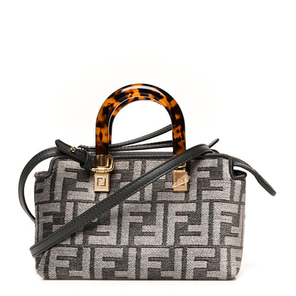 Fendi Chenille Vitello King Plexiglass FF Mini By The Way Top Handle Boston Bag Tortora Nuvola 1 of 11