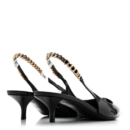 Gucci Patent Signoria 35mm Slingback Pumps 39 Black 5 of 11