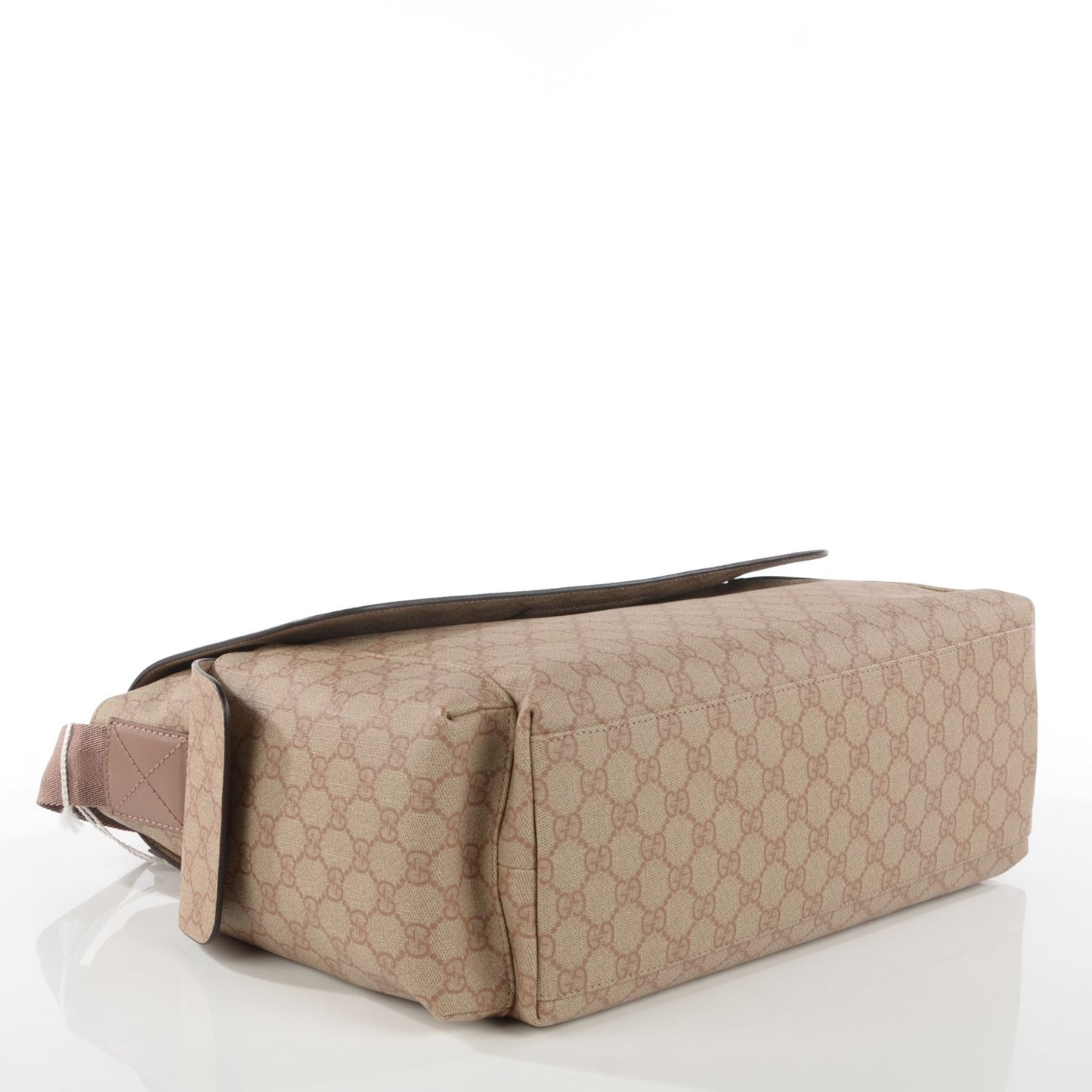 GG Supreme Monogram Messenger Diaper Bag Beige