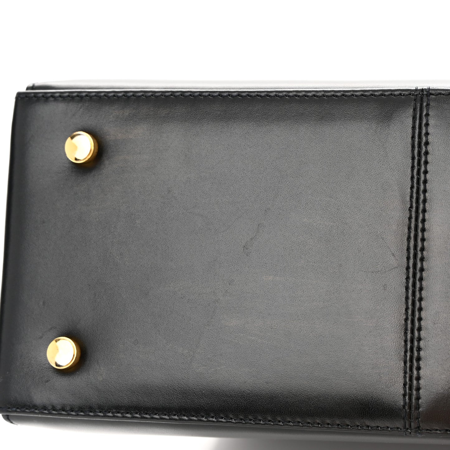 Brushed Off Calfskin Iconic Large Top Handle Bag Black