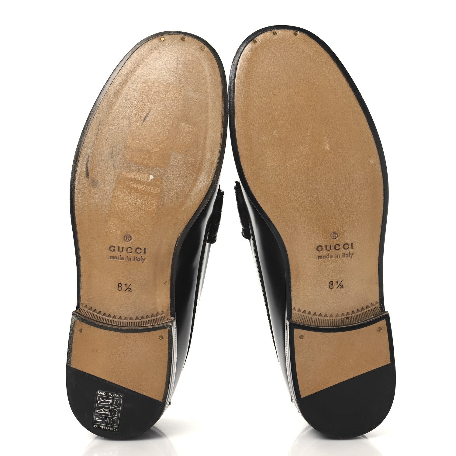 Gucci Calfskin Mens Interlocking G Millennial Ribot Loafers 8.5 Black 6 of 12