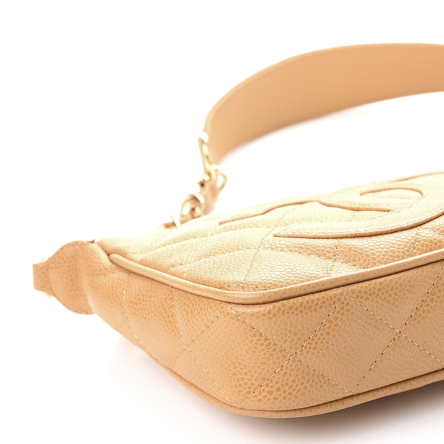 Chanel Caviar Quilted CC Shoulder Bag Beige 9 of 10