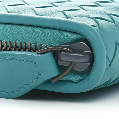 Bottega Veneta Nappa Intrecciato Zip Around Wallet Aqua 10 of 11