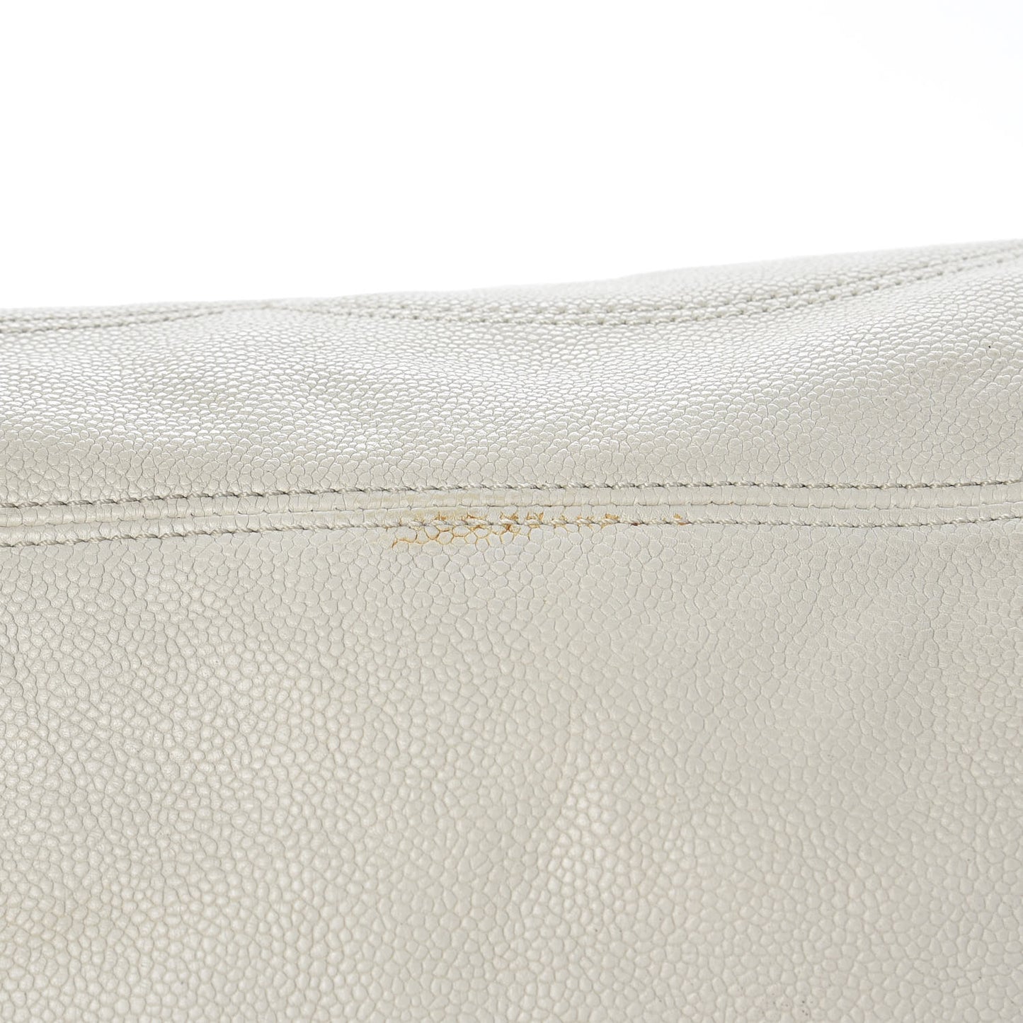 Distressed Caviar XL Coco Cabas White