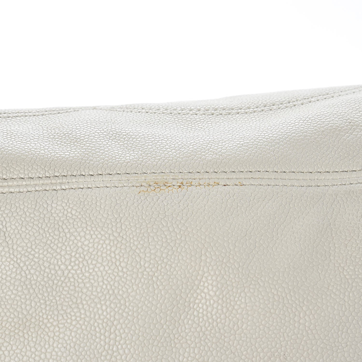 Chanel Distressed Caviar XL Coco Cabas White 12 of 16