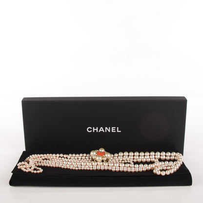 Chanel Pearl Multi Strand Long CC Necklace Gold 7 of 7