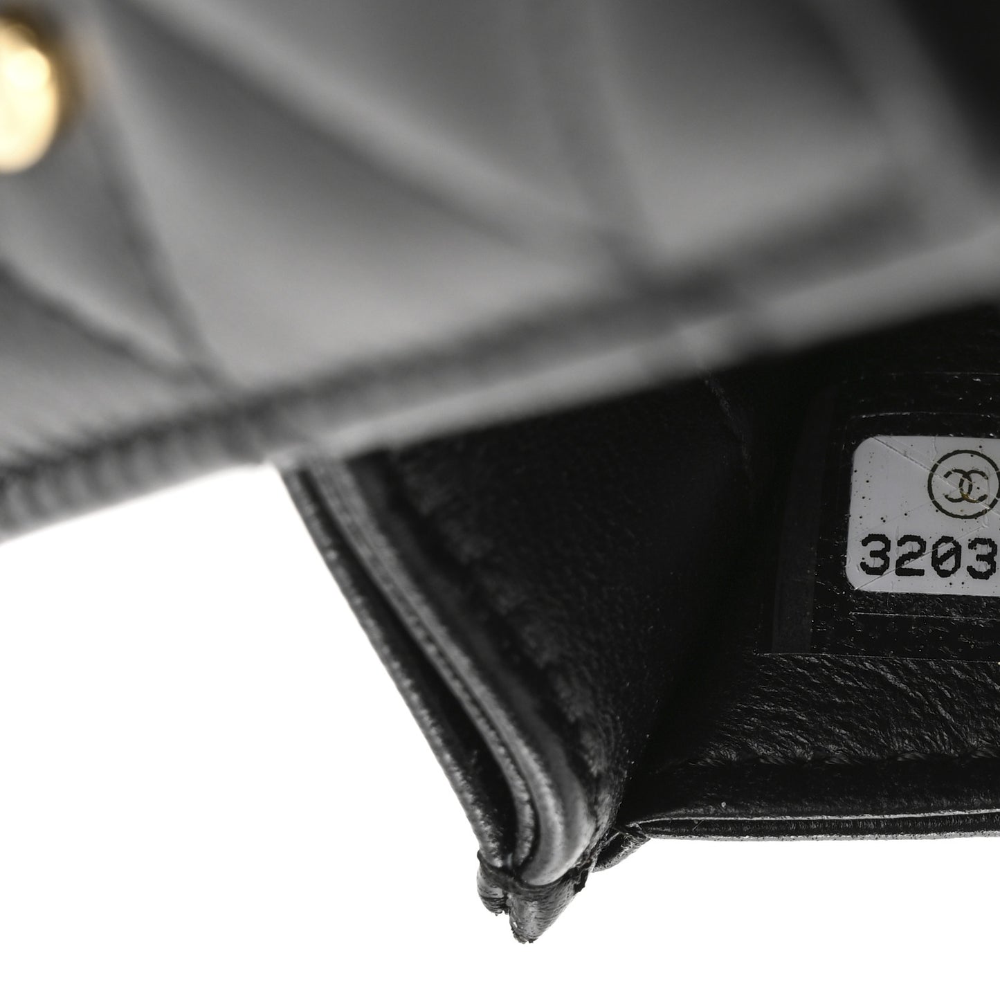 Lambskin Quilted Flap Card Holder With Cuff Black