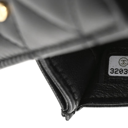 Chanel Lambskin Quilted Flap Card Holder With Cuff Black 8 of 10