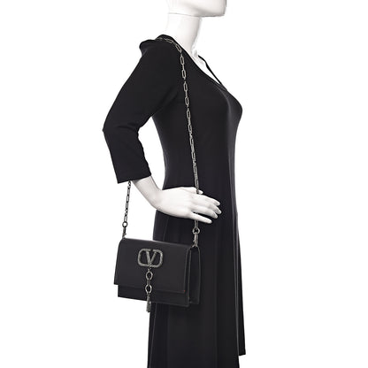 Valentino Garavani Calfskin VCase Shoulder Bag Black 2 of 11