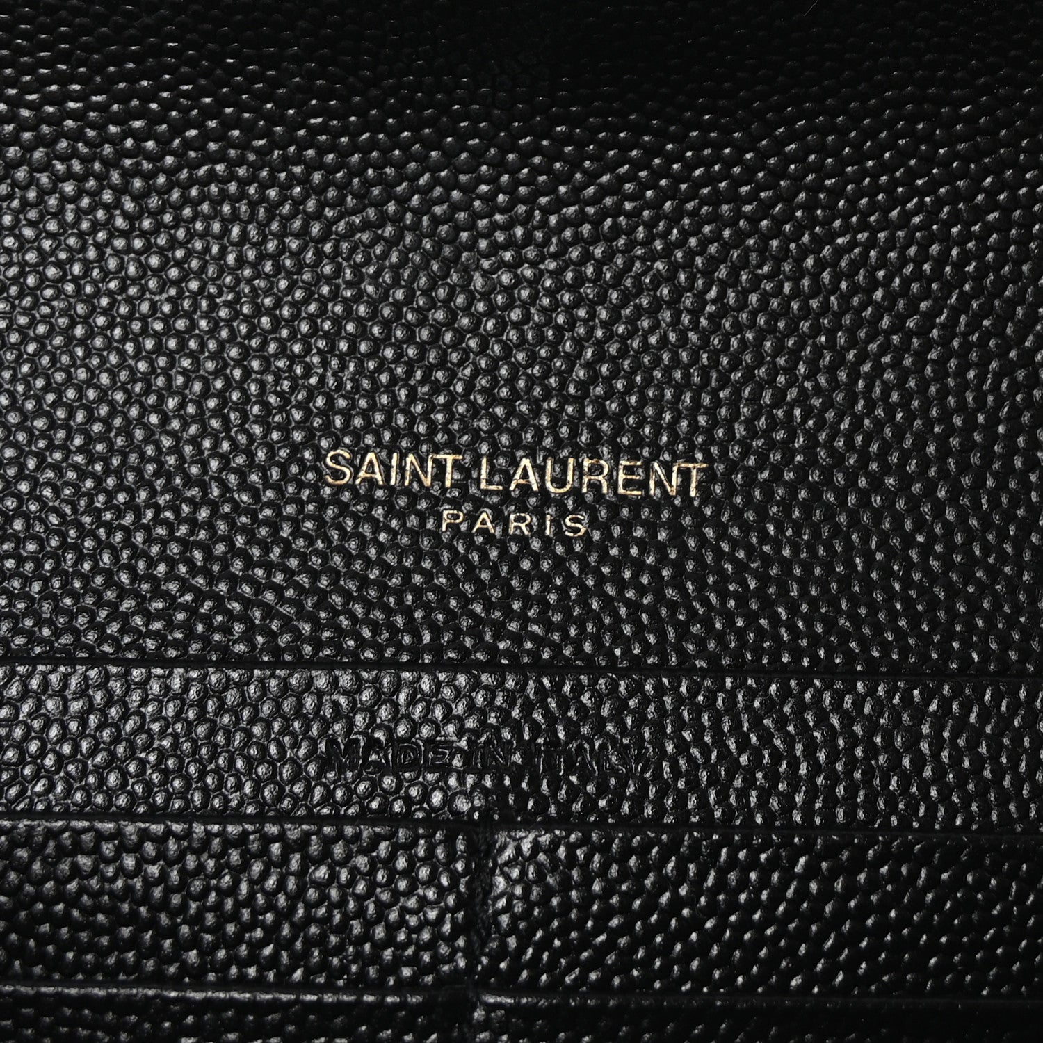 Saint Laurent Grain De Poudre Matelasse Chevron Monogram Flap Wallet Black 6 of 7