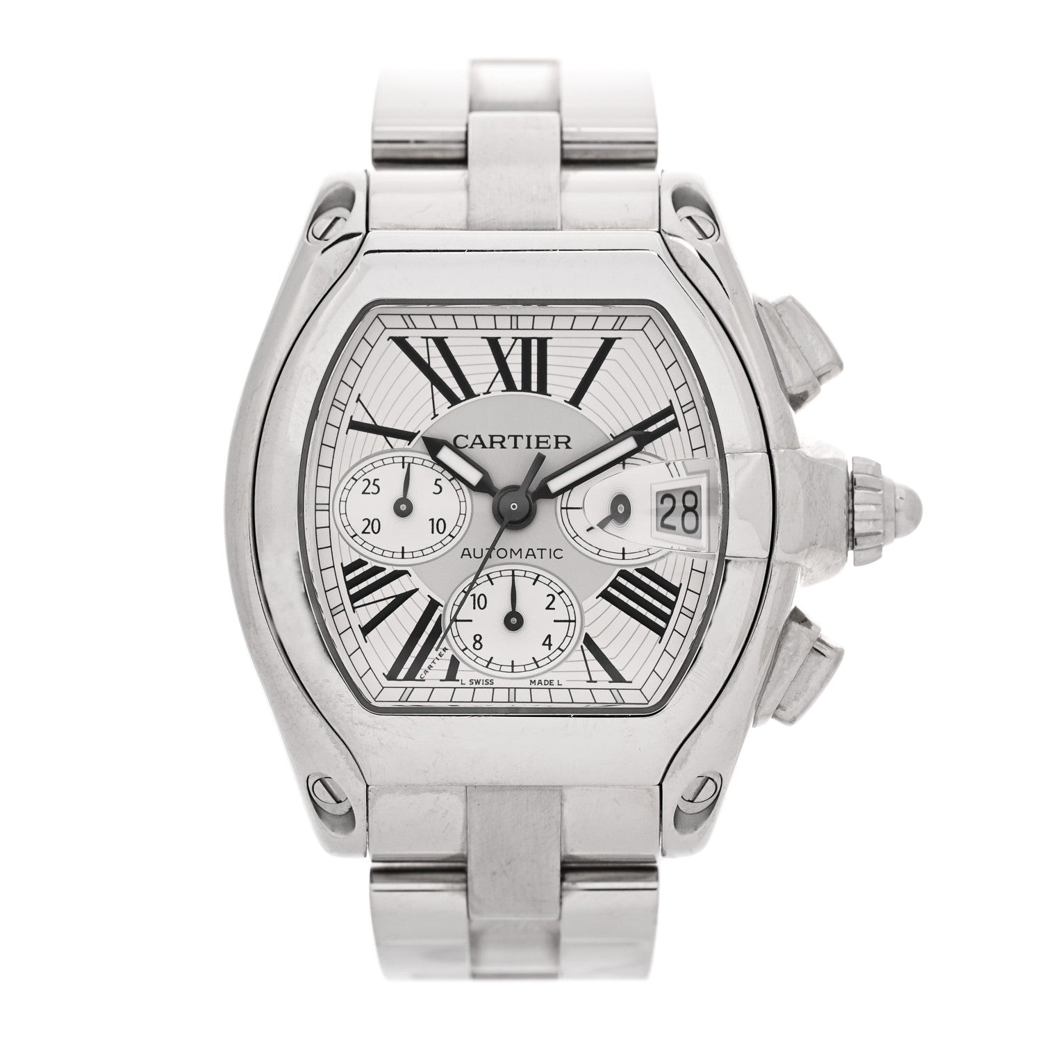 Cartier Stainless Steel 42mm Roadster Chronograph Automatic Watch 1 of 4