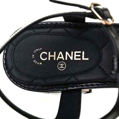 Chanel Calfskin Medallion CC Thong Sandals 39 Black 6 of 8