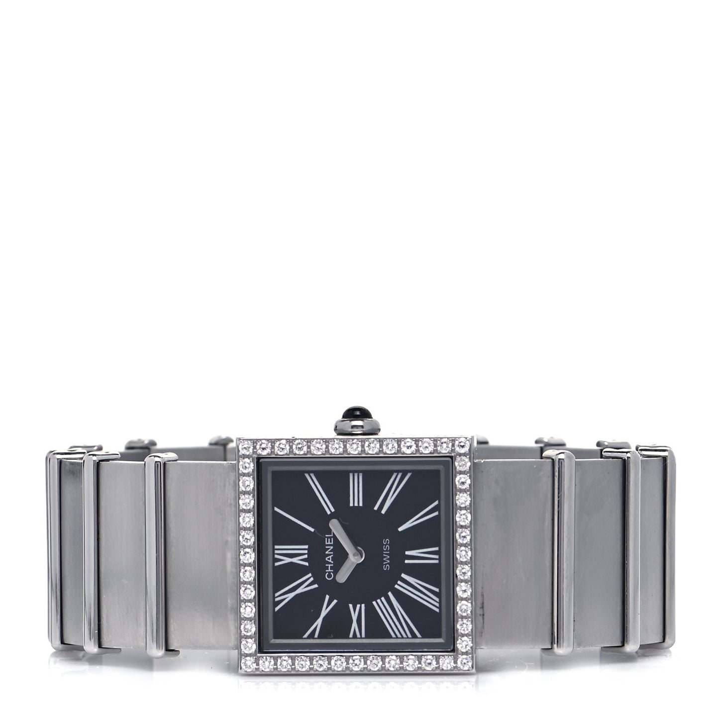 Stainless Steel Diamond 23mm Mademoiselle Quartz Watch Black