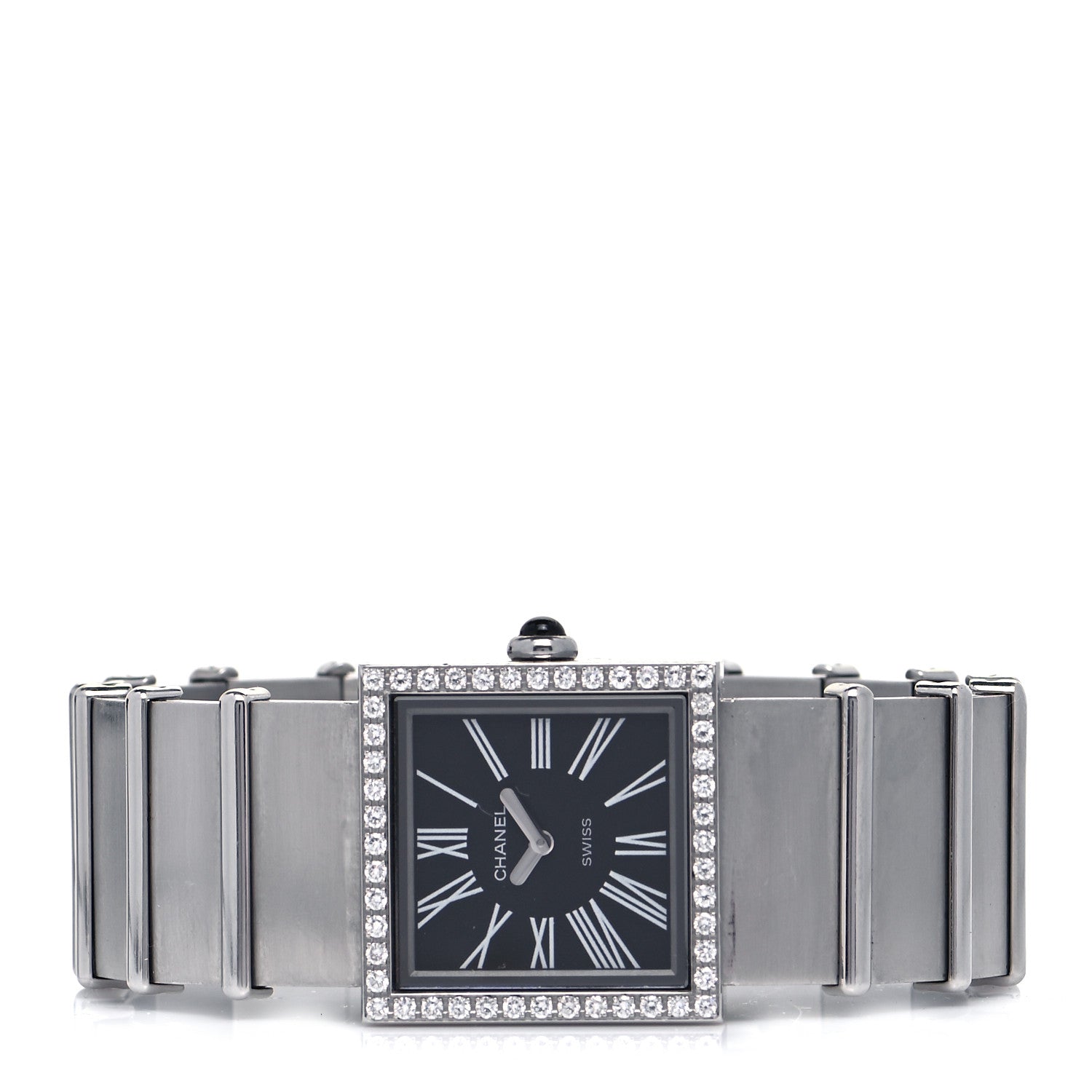Chanel Stainless Steel Diamond 23mm Mademoiselle Quartz Watch Black 2 of 4