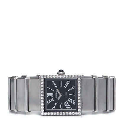 Chanel Stainless Steel Diamond 23mm Mademoiselle Quartz Watch Black 2 of 4