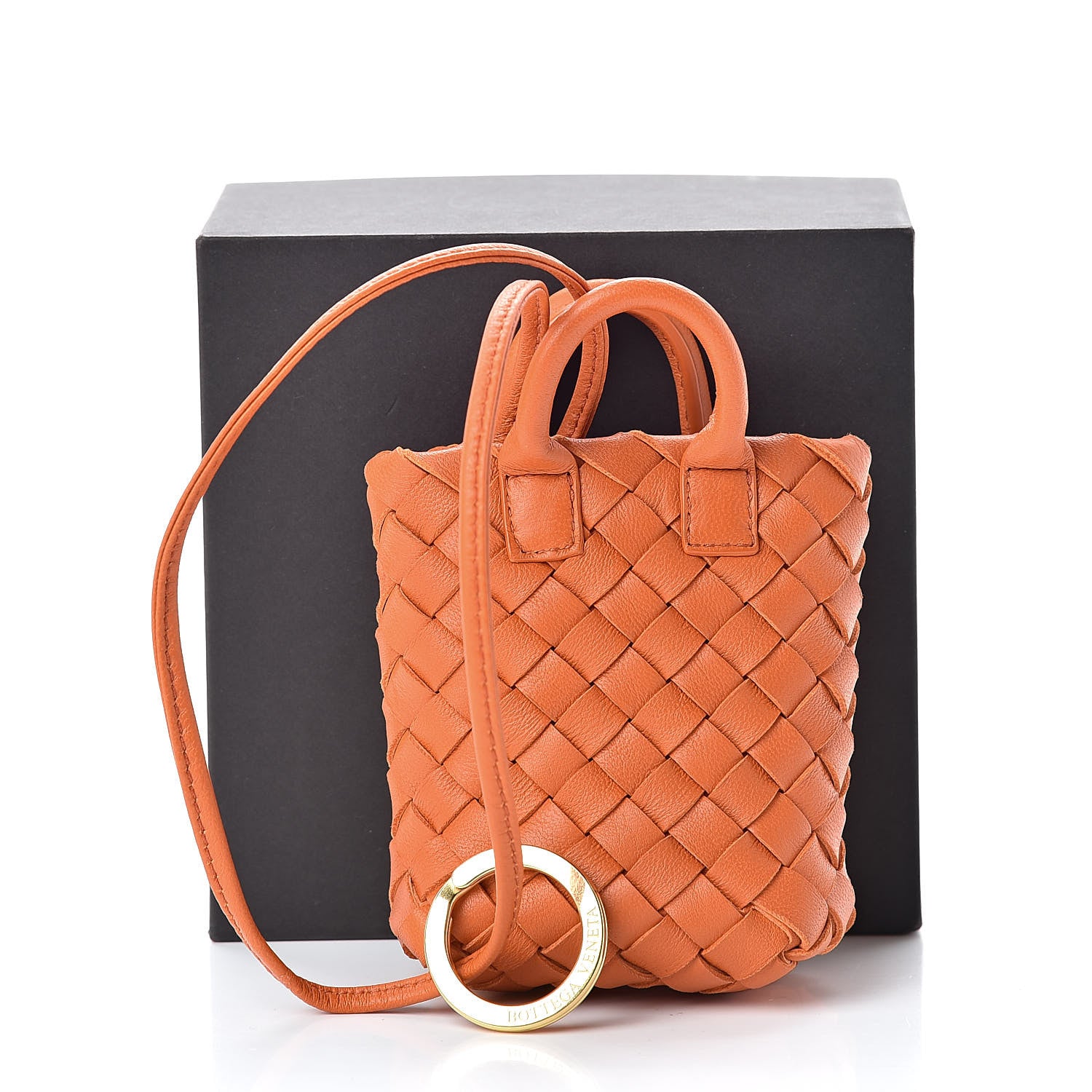 Bottega Veneta Nappa Intrecciato Maxi Cabat Bag Charm Burned Orange 5 of 5