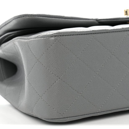 Chanel Caviar Quilted Jumbo Double Flap Grey 9 of 11