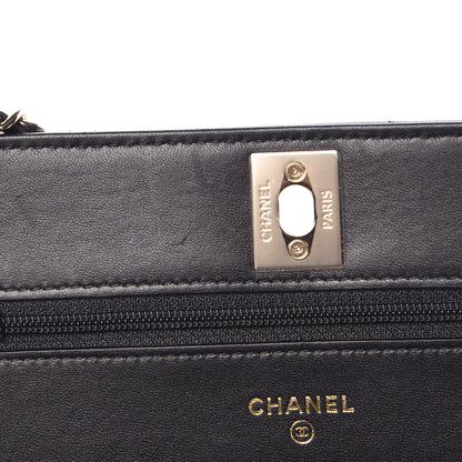 Chanel Lambskin Chevron Quilted Trendy CC Wallet On Chain WOC Black 9 of 13