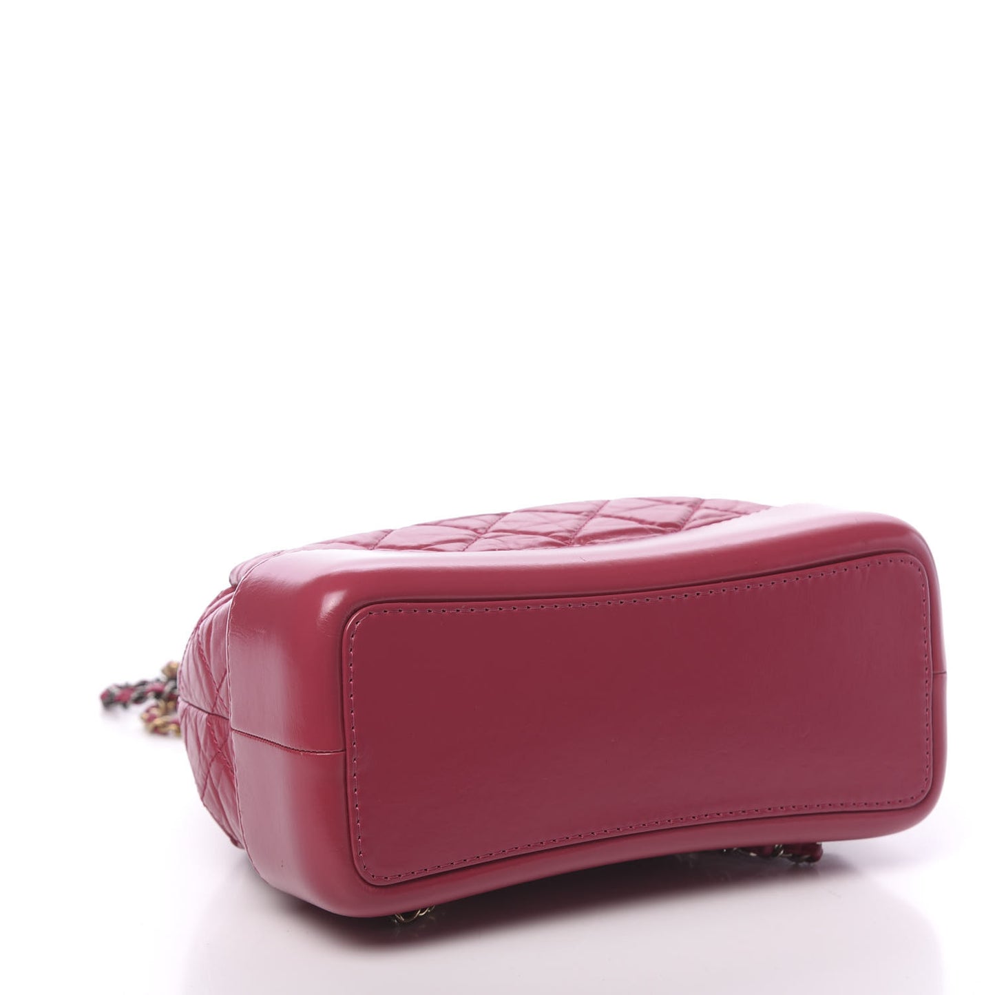 Aged Calfskin Quilted Small Gabrielle Backpack Dark Pink