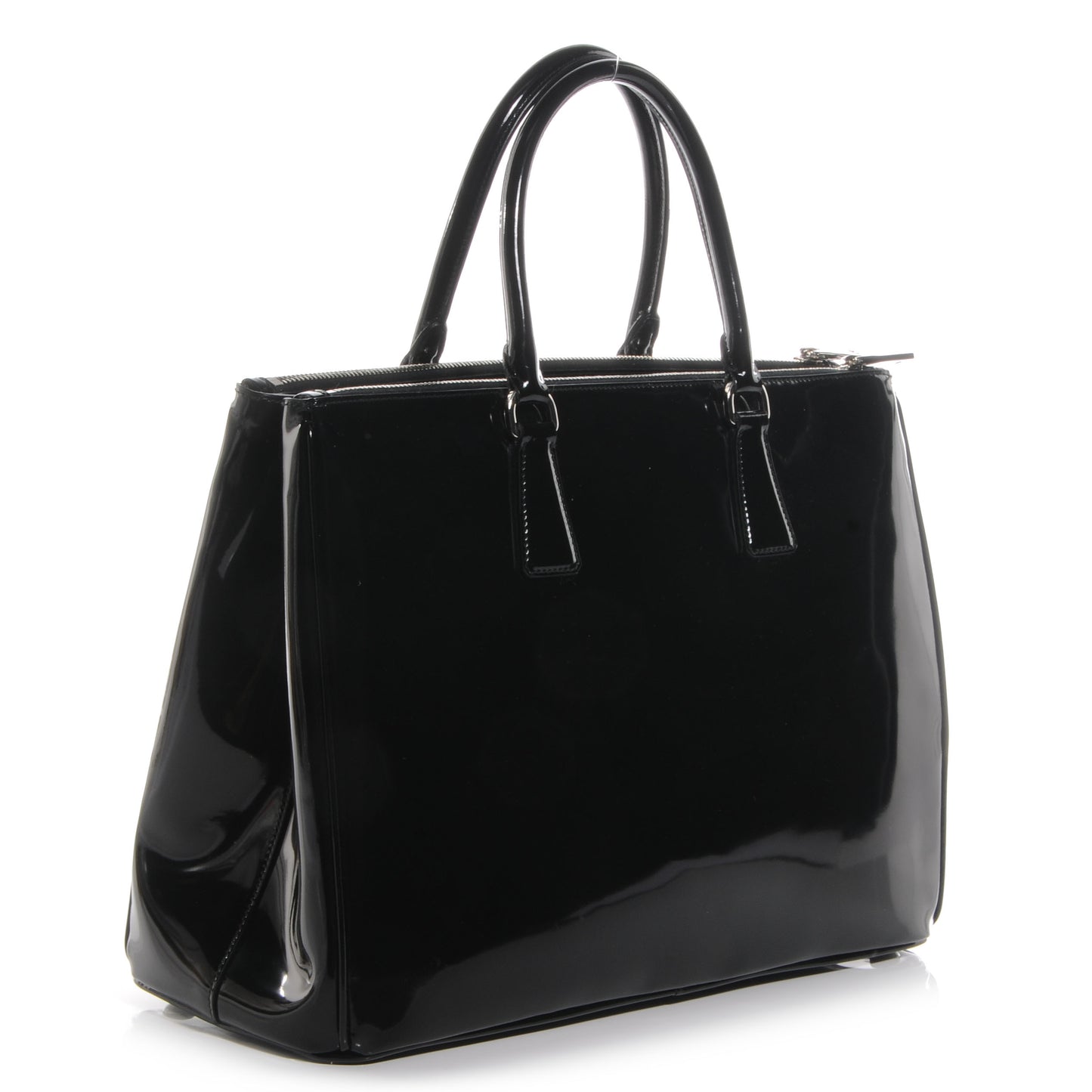 Spazzolato Double Zip Medium Tote Nero Black